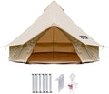 Happybuy Canvas Bell Tent - 4 Seasons Breathable 100% Cotton Canvas Yurt - w/Stove Jack, Luxury Glamping Tent Waterproof for Family Camping, Hunting, Party