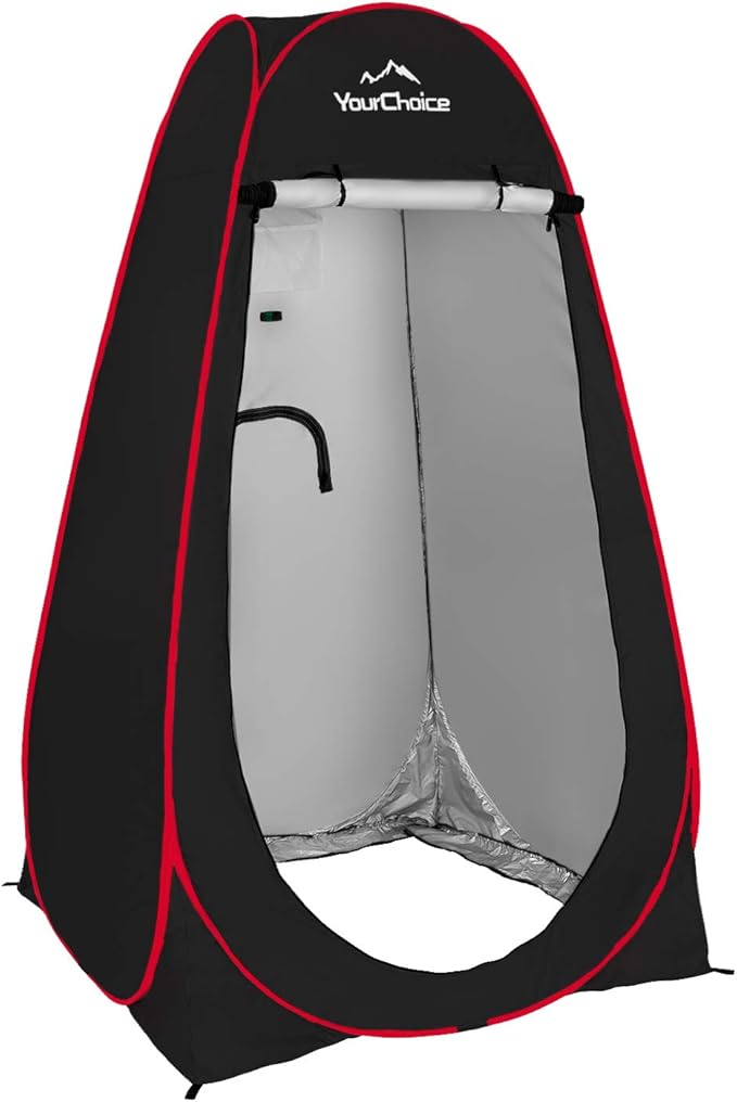 Your Choice Pop Up Privacy Shower Tent, 3.9 x 3.9 x 6.2FT Portable Camping Changing Room, Instant Setup Outdoor Shelter with Silver Coating, Vent Window & Carry Bag for Beach, Hiking & RV | Portable, for Camping, Beach, Hiking, with Carry Bag, Quick Setup