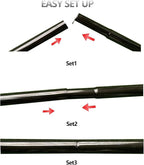 Tent Poles Adjustable Tarp Poles Steel Rods for Tarp Canopy Camping Replacement Set of 2 +Pegs & Reflective Ropes