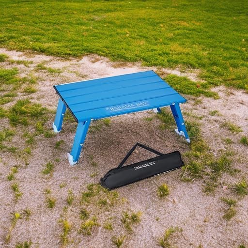 Old Bahama Bay Ultralight Aluminum Mini Table, 66lbs/30kg Weight Capacity, Foldable Small Beach Table with Retractable Legs, Suitable for Picnic Camping Outdoor Hiking