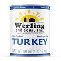 Werling & Sons Fully Cooked Canned Turkey Meat 28 Oz Heat & Eat Premium Quality Recipe Ready Canned Meat for Everyday Quick Meals, Camping, Emergency Canned Food & Survival Preparedness Pack of 1