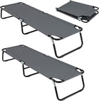 Giantex 2-Pack Folding Camping Cot for Adults, Portable Sleeping Cot Bed with 600D Oxford Fabric, Heavy Duty Frame, 350Lbs Capacity, 1-Step Use, Outdoor Lounge Chair for Sleepover Hiking, Home Office