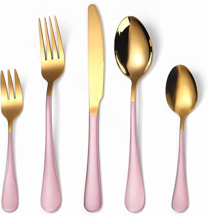Flatware Sets Full Tableware Stainless Steel Cutlery Dinner Set Complete Gold Cutlery Set Fork Spoons Knives Golden Dinnerware Set Dropshiping Stainless Steel Decoration