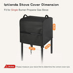 Stove Cover for VIVOHOME Single Burner Propane Gas Stove, 16inch Outdoor Stove Covers Waterproof Heavy Duty for Camping Cooking Stoves-16 L x 16" W x 16" H