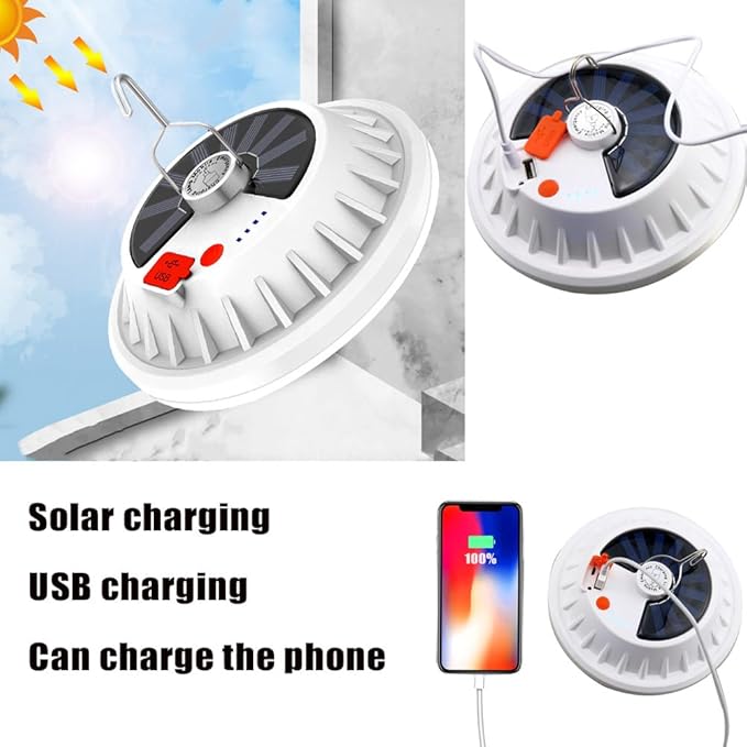 [120 LED 4500mah] Solar Camping Lights Rechargeable Portable Lantern Tent Lamp 5 Mode USB Remote Control Hanging Waterproof for Home Indoor Outdoor Emergency Courtyard 2 Pack