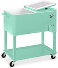 Best Choice Products 80-Quart Outdoor Steel Rolling Cooler Cart w/Ice Chest, Bottle Opener, Catch Tray, Drain Plug, Locking Wheels