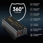 WZRELB 300W Pure Sine Wave Power Inverter 600W Peak DC 36V to 110V AC Car Adapter Off Grid with LED Display