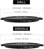 Reversible 12-Inch Double Handled Cast Iron Stovetop Grill/Griddle