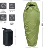 MT Military Patrol/Intermediate Sleeping Bag, Part of 4 Piece Army Modular Sleep System for All Season Olive Drab/Black