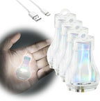 Mini Lantern LED Flashlight, Small Keychain Flashlight Rechargeable USB, Waterproof Pocket Purse Light with Magnetic for Camping Nighttime, EDC Gear Tools Keychian Light (White-4Pcs)