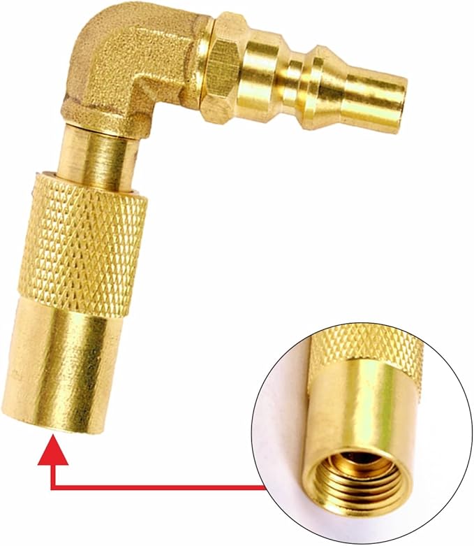 Low Pressure 1/4inch RV Quick Connect Adapter,Propane Quick Connect Conversion Fitting with Elbow (90 Degree) for Blackstone 17 Inch and 22 Inch Propane Gas Tabletop Camping Grill