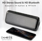 Solar Bluetooth Speaker Portable Wireless, 50H Playtime with HD Stereo Sound,5000mAh Can Charge Cell Phone,BT5.3,Outdoor Waterproof IPX6,TWS Pairing/AUX/TF play for Camping/Beach/Party/travel/Cycling