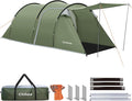 Chihee Camping Tents Tunnel Tent 4 Person Family Tents with 2 Doors Extra Large Weatherproof Shelter 4 Seasons Tents with Screened Porch Room Awning Include Rainfly Carry Bag Travelling Outdoor Hiking