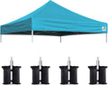 Eurmax USA New 10x10 Pop Up Canopy Replacement Canopy Tent Top Cover, Instant Canopy Top Cover ONLY, Choose 30 Colors,Bonus 4PC Pack Weight Bag (Turquoise)