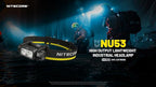 Nitecore NU53 1800 Lumen Headlamp, USB-C Rechargeable, Long Runtime, Industrial Work and Outdoor Headlamp with White & Red Auxiliary Lights