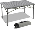 Portable Outdoor Camping Table, Oversize Aluminum Roll Up Lightweight Folding Table for Picnic, Barbecue, Beach, Tailgating, Party, Backyard, Indoor and Outdoor, Stable and Durable