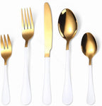 Flatware Sets Full Tableware Stainless Steel Cutlery Dinner Set Complete Gold Cutlery Set Fork Spoons Knives Golden Dinnerware Set Dropshiping Stainless Steel Decoration