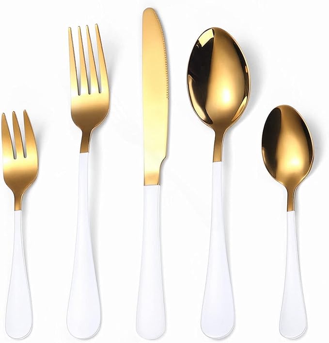 Flatware Sets Full Tableware Stainless Steel Cutlery Dinner Set Complete Gold Cutlery Set Fork Spoons Knives Golden Dinnerware Set Dropshiping Stainless Steel Decoration