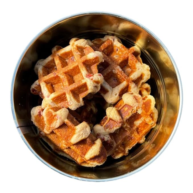 Military Surplus Freeze-Dried Strawberry Belgian Waffles – 9 to 10 Waffles per #10 Can (21 oz) – 25+ Year Shelf Life – Ready to Eat or Rehydrate – Made in USA – Long-Term Emergency Survival Food, Camping & Prepping