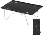 Naturehike 11oz Solo Folding Camping Table - 66lb Load Capacity Ultralight Mini Backpacking Table, Aluminum, No Assembly for Hiking, Camping & Beach (Compact Small Side Table with Carry Bag) (Black)