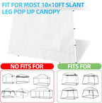 Joramoy Canopy Tent Sidewalls for 10×10 Slant Leg Pop Up Canopy Frame, Instant Sunwall with with Waterproof and UV Protection Layer, Tent Side Panels Shade Wall, 1 Pack Sidewall Only(White)