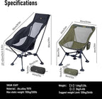 iClimb Ultralight Compact Camping Folding Beach Chair with Anti-Sinking Large Feet and Back Support Webbing (Green - Triangular Frame)
