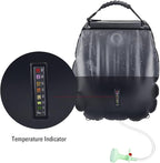 Solar Shower Bag, RISEPRO 5 gallons/20L Solar Heating Premium Camping Shower Bag Hot Water with Temperature 45°C Removable Hose on/Off Switchable Shower Head Hiking Climbing Summer Shower K8