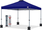 MASTERCANOPY Durable Pop-up Canopy Tent with Roller Bag (10x10, Dark Blue)