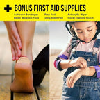 Travel Essential Medicine First Aid Kit I Bonus Medical Supplies I TSA Compliant Mini Size Medkit for Traveling Camping Trips Individually Packed 64 Tablets (Refill Pack)