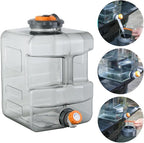 ASIEIT 3.2 Gallon Water Jug with Spigot, Portable Water Tank BPA Free, Leak-Proof Water Containers for Camping Water Storage Containers for Emergency Outdoor Hiking Picnic, Green/Black/Yellow