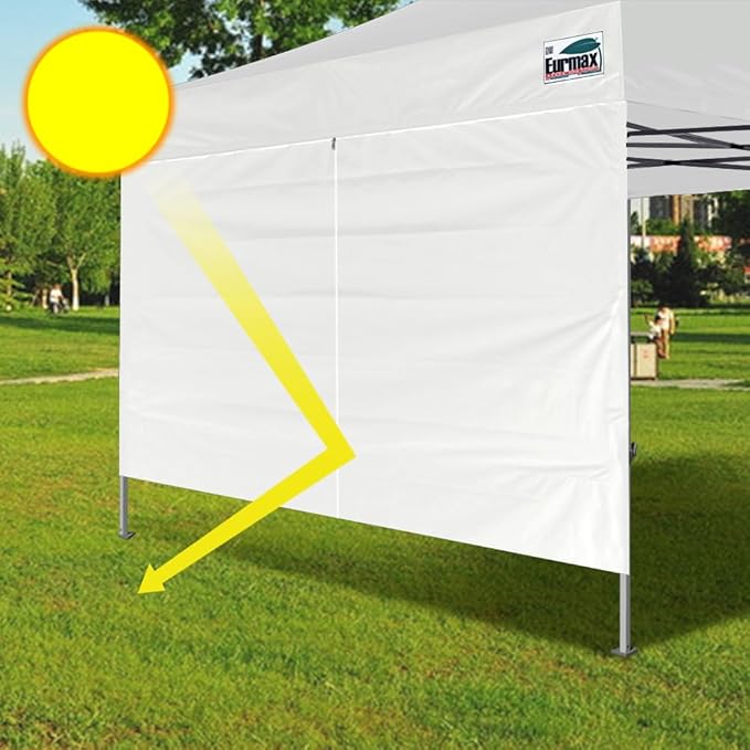 Eurmax USA 10FT Instant Canopy SunWall with Middle Zipper Wall for Pop Up Canopy Tent，1 Pack Sidewall for Outdoor Shade(Royal Blue)