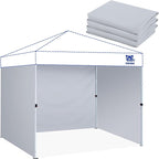 Instant Canopy Tent Sidewalls for 10x10 Pop Up Canopy Waterproof,99% UV Protection，3 Piece Sidewalls, Durable Gray(3PCS Sidewall Only, Canopy Tent NOT Included)