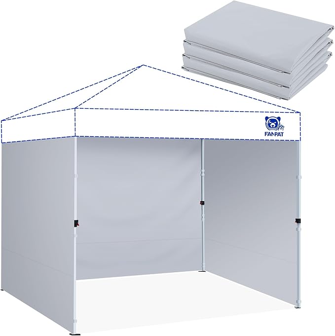 Instant Canopy Tent Sidewalls for 10x10 Pop Up Canopy Waterproof,99% UV Protection，3 Piece Sidewalls, Durable Gray(3PCS Sidewall Only, Canopy Tent NOT Included)