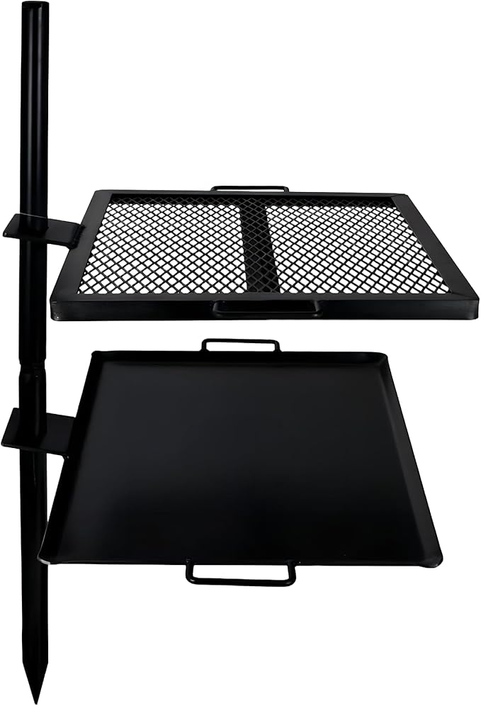GameMaker Open Fire Cooking Grill – Portable Campfire Grill for Open Flame Cooking, Firepits, Outdoor Fire Rings & Camping – Heavy-Duty, Easy Setup & Adjustable Height