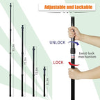 AYAMAYA Tarp Poles - Telescoping Camping Tent Poles Replacement, Upgraded 4-Section Heavy Duty Aluminum Rods with Stakes & Guylines for Tents, Rain Fly, Camping Shelter, Awning Canopy RV Car, Set of 2