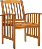 (Fast Shipment) Patio Dining Chairs, Outdoor Chairs, for Camping Pool Beach Deck, Lawn Chair Patio Dining Chairs 3 pcs with Cushions Solid Acacia Wood