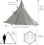 WINTENT 4 Season Waterproof Teepee Tent Yurt with Stove Jack for Adult Camping Hiking, Height 7.8FT/240CM