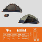 Kelty Late Start Backpacking Tent – Lightweight Two Man Camping Tent Shelter with Quickcorners, Aluminum Poles, Waterproof Poly Fly, Updated for 2024 | Camping Tent Shelter, Quickcorners, Aluminum Poles, Waterproof Poly Fly, Updated for 2024