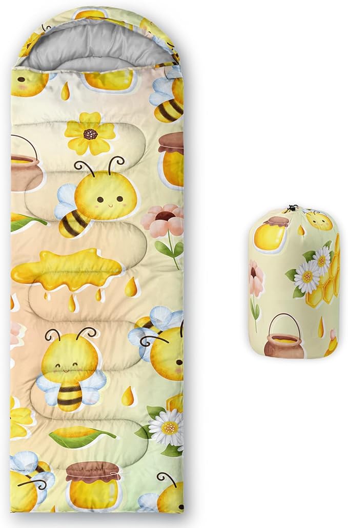 QOOMO Axolotl Cute Camping Sleeping Bags,3 Season Warm & Cool Weather,Lightweight,Waterproof Sleeping Bags for Adults & Kids,Traveling,and Outdoors