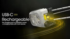 Nitecore NU21 Running Headlamp, 360 Lumen Ultralight USB Rechargeable with White and Red LEDs and a Sticker (White)