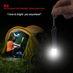 K3 Mini Keychain Flashlight AAA Small Keychain Light Bright 150 Lumens with Diffuser Clip,Multipurpose Pocket Light as Candle Hat Lamp Camp Lantern for Everyday EDC Dog Walking Hiking Camping