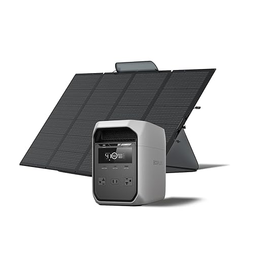 EF ECOFLOW Solar Generator DELTA 3 Classic 1024Wh with 400W Solar Panel,1800W AC/100W USB-C Output (3600W Surge), LiFePO4 Battery Portable Power Station, 1 Hr Fast Charge for Home, outdoor