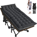 LILYPELLE Folding Camping Cot, Extra Wide Heavy Duty Sleeping Cots with Carry Bag, Double Layer Oxford Portable Travel Camp Cots for Home, Office Nap and Outdoor Beach
