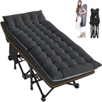 LILYPELLE Folding Camping Cot, Extra Wide Heavy Duty Sleeping Cots with Carry Bag, Double Layer Oxford Portable Travel Camp Cots for Home, Office Nap and Outdoor Beach