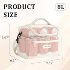 Lunch Bag for Women Soft Lightweight,Leakproof Insulated Lunch Box with Straps,Reusable Lunch Cooler for Work Meal Hiking Travel,Beige