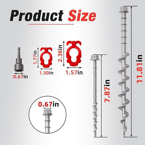 12 Pcs Aluminum Ground Anchors, Non-Rust Cast Tent Stakes Heavy Duty Metal Tent Stakes Pegs Ideal for Tents, Canopies, Sheds, Car Ports, Swing Sets Outdoors