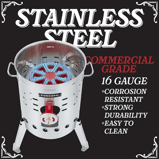 Concord Stainless Steel El Grande Comal Stove. 220,000 BTU Single Propane Outdoor Burner (El Grande Stove + Comal)