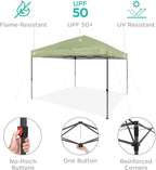 Best Choice Products 10x10ft Pop Up Canopy Tent, Outdoor Shade, 1 Person 1 Minute Set Up, Carry Case, 4 Weight Bags - Sage Green