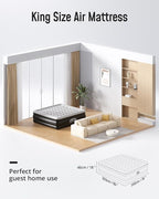Airefina King Size Air Mattress with Built in Pump, Upgraded 18" Raised King Blow Up Air Mattress 2-4 Persons for Guests & Home, Ideal for Temporary Use, Colchones Inflables Air Bed 800 lbs