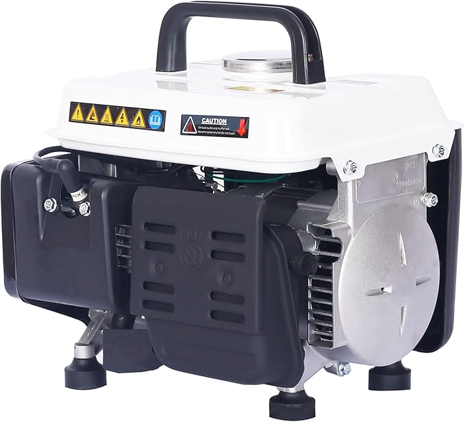 Zateety Portable Generator, 71CC 2.2 HP 2-Stroke, 900W Peak Power, Outdoor Power Station Low Noise, Gas & Oil Mix Powered Generator, Recoil Generators for Home Use, Camping Battery Backup, White